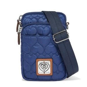 Brighton Heart to Heart Blue Nylon Kora Mini Utility Bag NWT